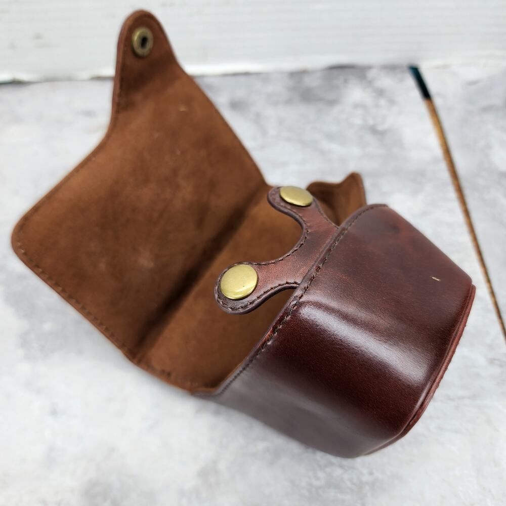 Mega Gear Brown Leather Lens Cover Half Case Snaps